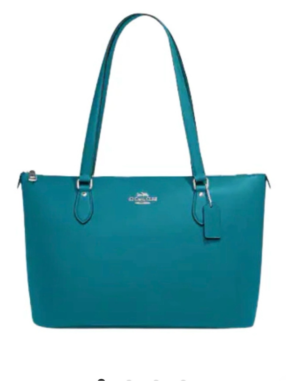 Coach Teal Leather Tote - Structured Shoulder Bag